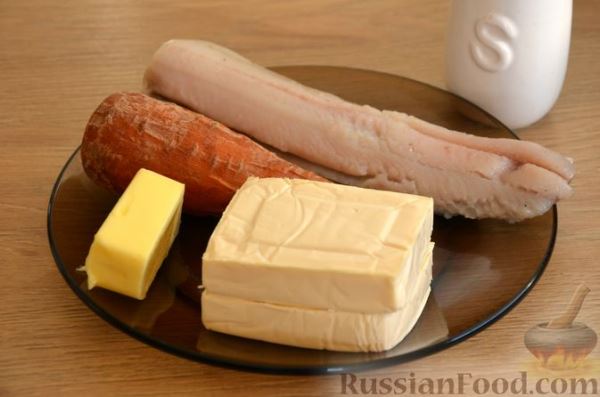 Закуска из сельди, плавленого сыра и моркови