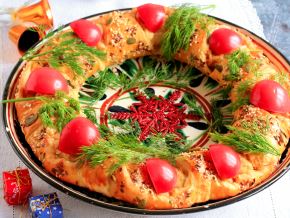 Картофельный пирог «Новогодний венок»